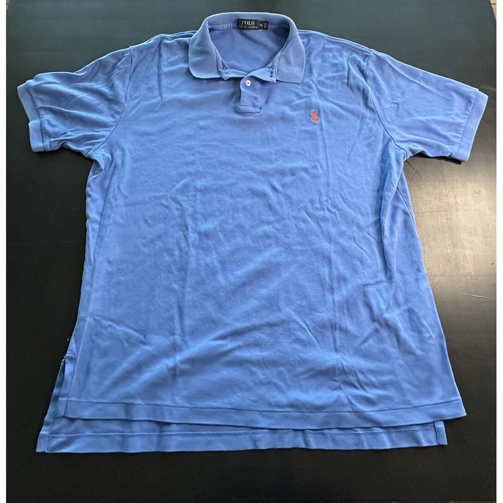 Polo by Ralph Lauren Polo Shirt Men's XL Blue Short Sleeve Red Pony Collared